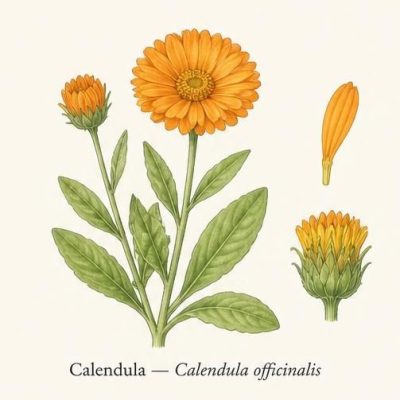 Planche anatomique Calendula