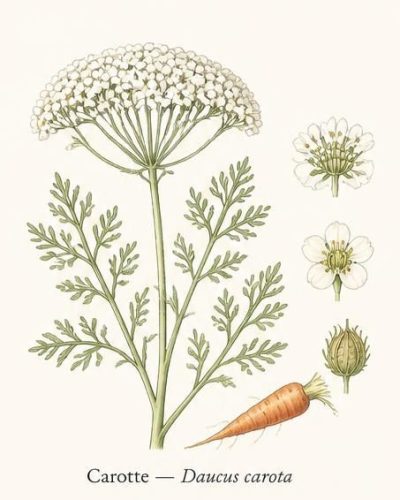 Planche anatomique Carotte
