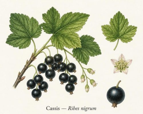 Planche anatomique Cassis feuille