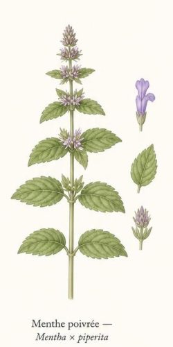 Planche anatomique Menthe poivrée